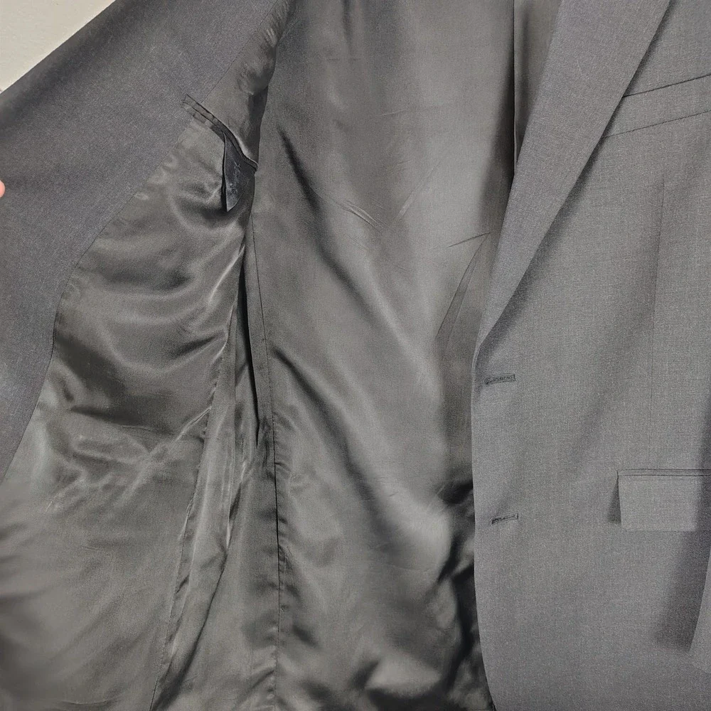 Austin Reed London Mens 42L Blazer‎ Charcoal Gray 2 Button Jacket USA business